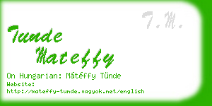tunde mateffy business card